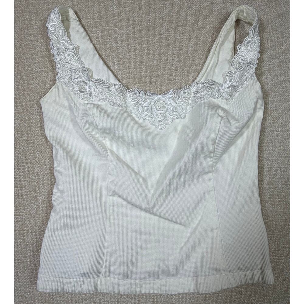 Elegant White Lace Trim Women's Top